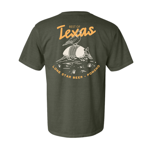 The Poncho X Lone Star Men's Best of Texas Tee in Sage Green
