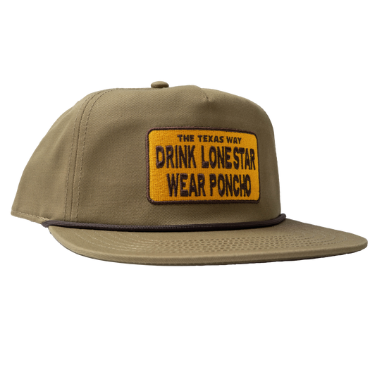 Poncho Outdoors Lone Star Rope Hat in Tan overhead view