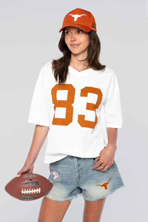 Loafers & Slip-ons Women's Texas Longhorns Football Oversized T-Shirt in White