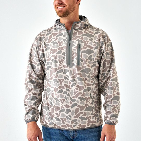 Burlebo Men's Mid Layer Duke Tech Pullover in Classic Deer Camo
