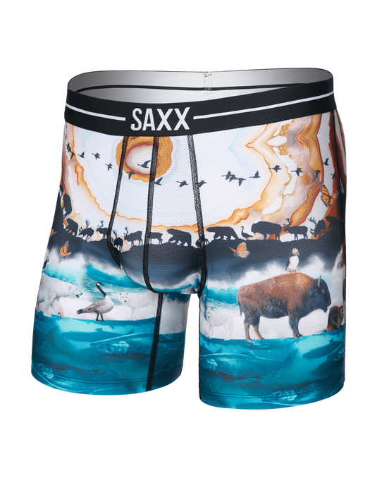 SAXX Men's Volt Breathable Mesh Boxer Brief in Great Migration
