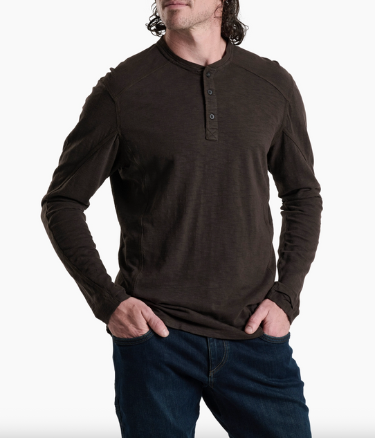 Kuhl Men's Rukus Henley Shirt in Dark Oak