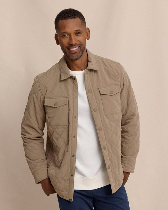 Southern Tide Men's Grafton Quilted Jacket in Petrified Oak