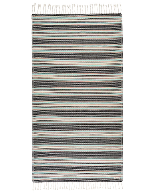 Sand Cloud Pencil Stripe 37x67 Beach Towel Black Front