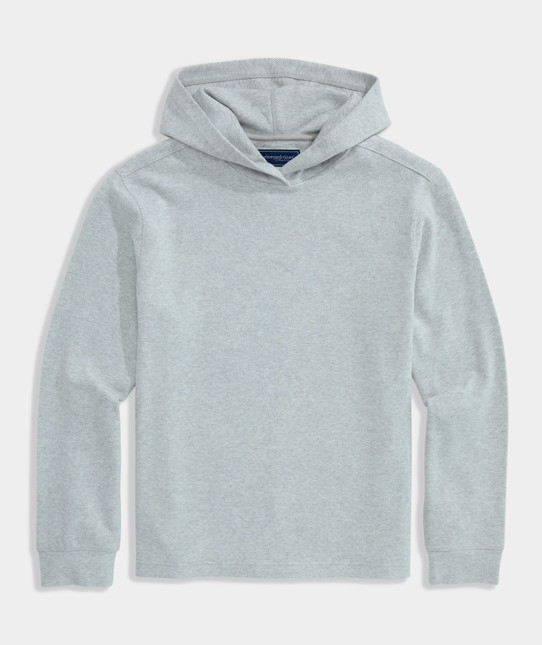 Vineyard Vines Men's Calmwater Hoodie in Ultimate Grey detail view
