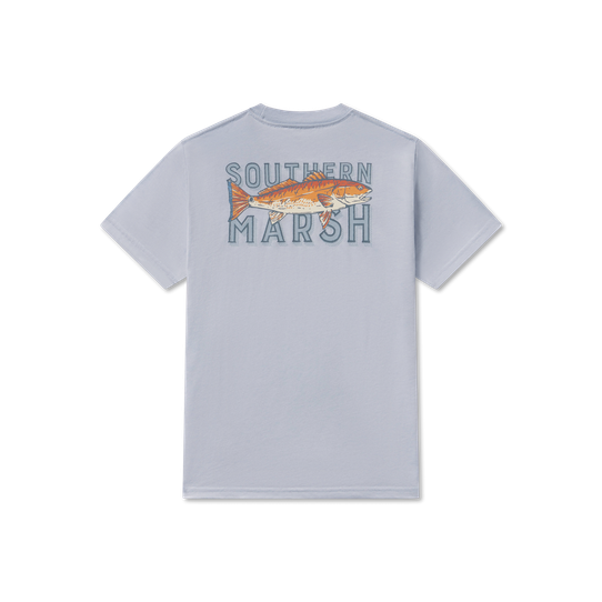Southern Marsh Boys' Redfish Catch Seawash Tee Mist Blue detail