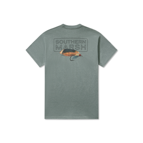 Southern Marsh Men's Mallard Headwaters Seawash Tee in Burnt Sage detail view