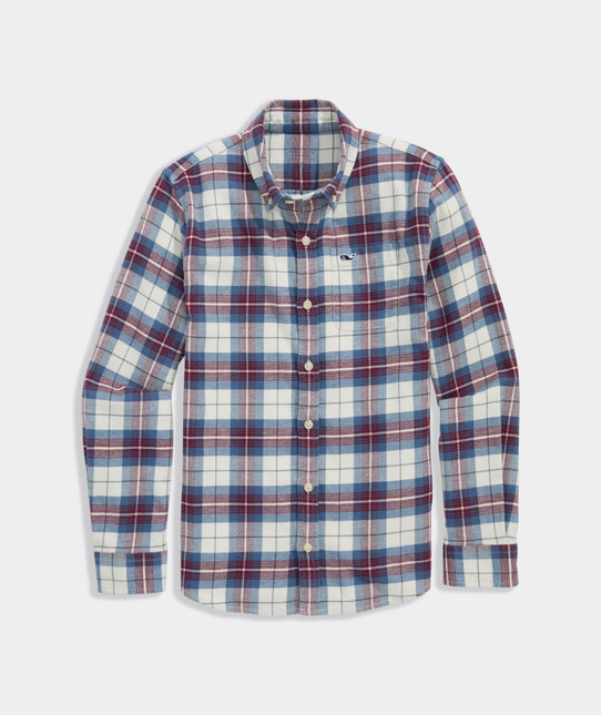 The Vineyard Vines Boys' Muskeget Plaid Vineyard Flannel in Marshmallow Plaid The Vineyard Vines Boys' Muskeget Plaid Vineyard Flannel in Marshmallow Plaid