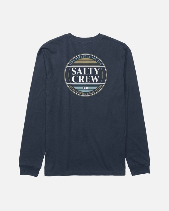 The Salty Crew Boys' Simple Fade Longsleeve Tee in Navy