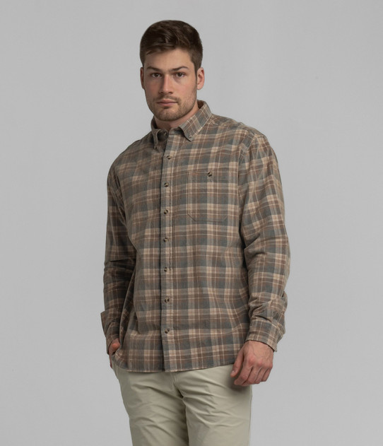 The Southern Shirt Men's Braxton Lightweight Cord Flannel in Plaid