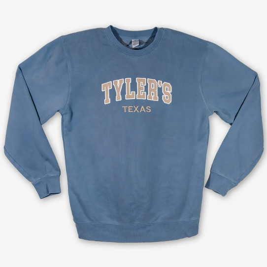 TYLER'S Varsity Crewneck Sweatshirt Pigment Selvedge Blue front view