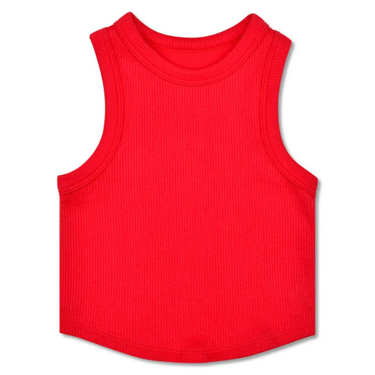 Iscream Girls' Crop Rib Racerback Tank Top Iscream Girls' Crop Rib Racerback Tank Top front view