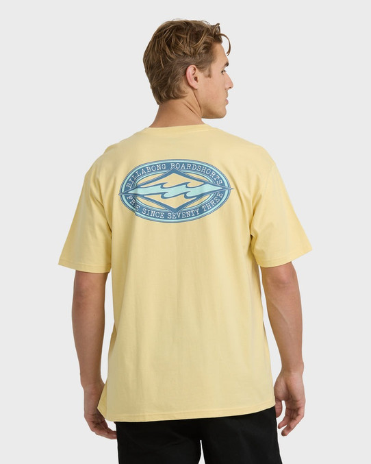 Billabong Men's Rotor Diamond Regular T-Shirt in Golden Yellow back detail