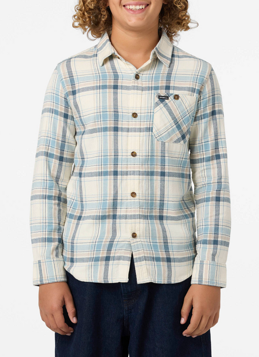 O'Neill Boys' Redmond Plaid Flannel in Cream