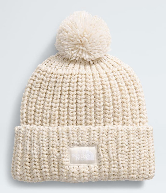 The North Face Women's Cozy Chunky Cabin Beanie in Gardenia White side view