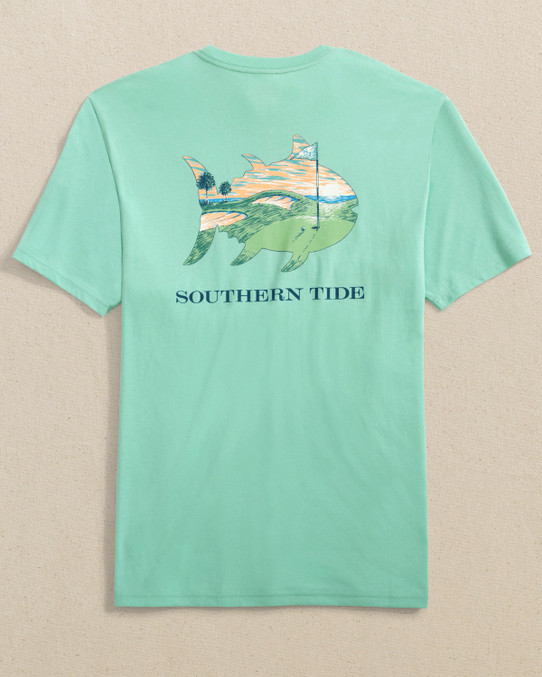 Southern Tide Men's Sunrise on the Green Tee in Green detail view