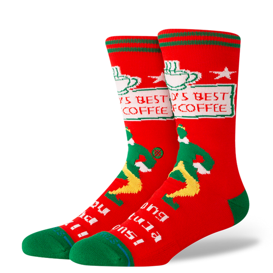 Stance x Elf Worlds Best Crew Socks red detail