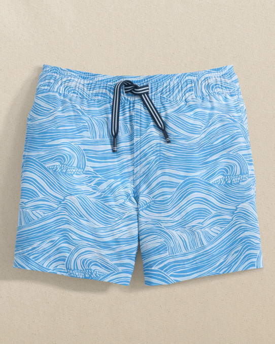 Southern Tide Boys' Rolling Waves Swim Trucks in Boat Blue