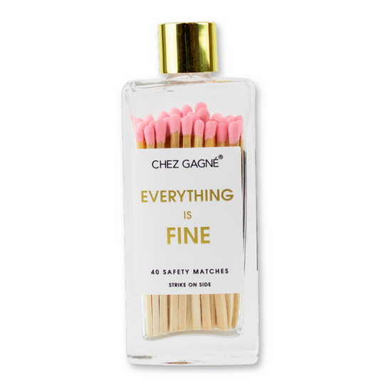 Chez Gagne Glass Bottle Matches in Everything is Fine / Pink