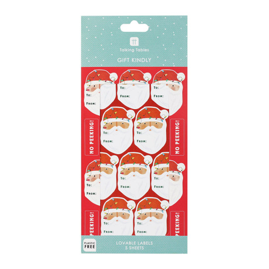 Talking Tables Santa Christmas Tag Stickers