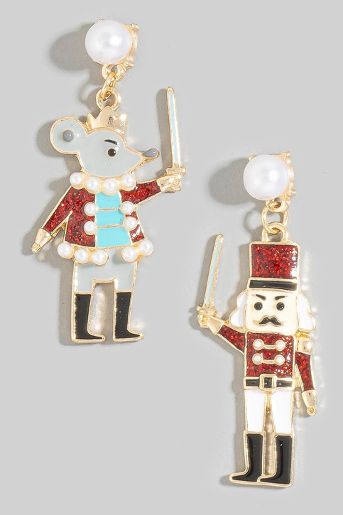 Nutcracker Christmas Holiday Dangle Earrings