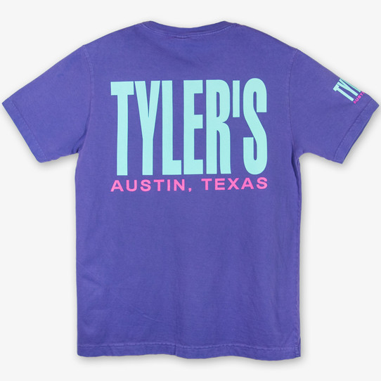 The Tyler's Pigment Dyed Block Tee in Purple
