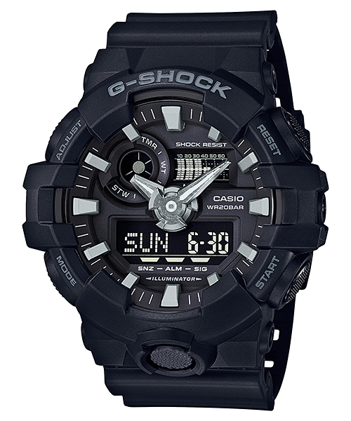 G-SHOCK GA-700 Analog-Digital Watch in Black display detail