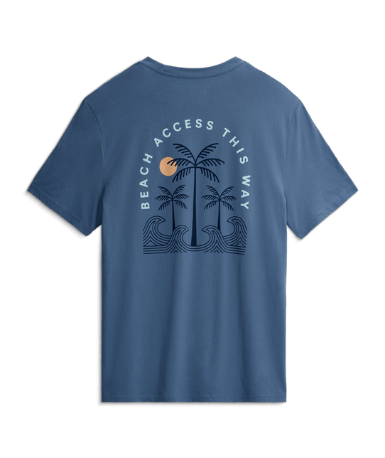 The Free Fly Men's Beach Access Tee in Pacific Blue