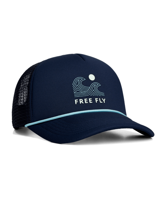 Free Fly Point Break Foam Trucker Hat Navy front