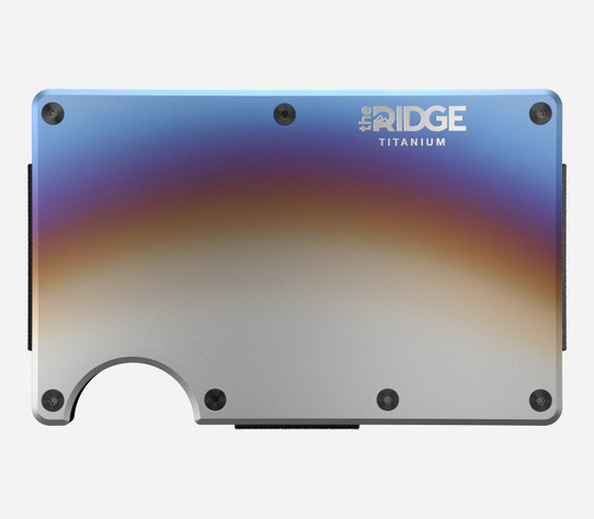 The Ridge Burnt Titanium Wallet closed angle
