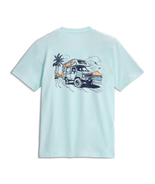 The Free Fly Boys' Adventure Rig Tee in Heather Tropic Sea