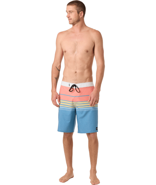 The O'Neill Men's Hyperfreak Heat Stripe 20 inch Boardshorts in Captains Blue