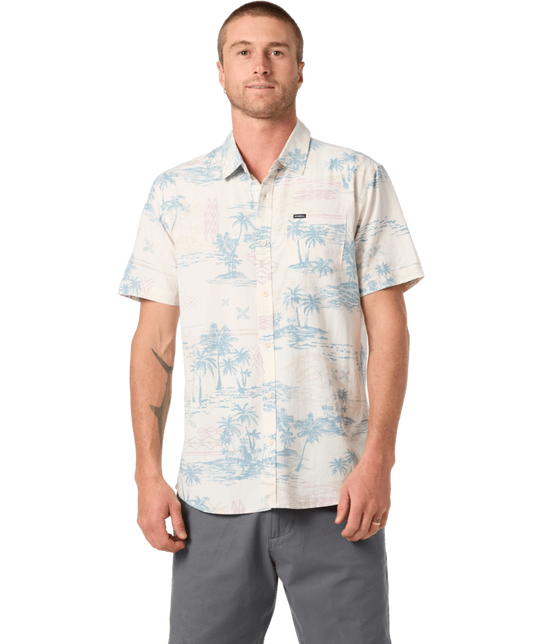 O'Neill Men's Oasis Standard Fit Shirt Cream back view
