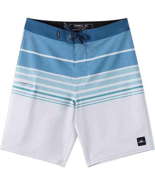 The O'Neill Boys' Hyperfreak Heat Stripe 17 inch Boardshorts in Fog