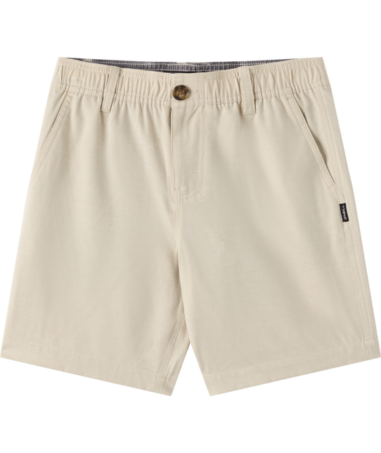 O'Neill Boy's Reserve Light Check 16" Hybrid Shorts Khaki front view