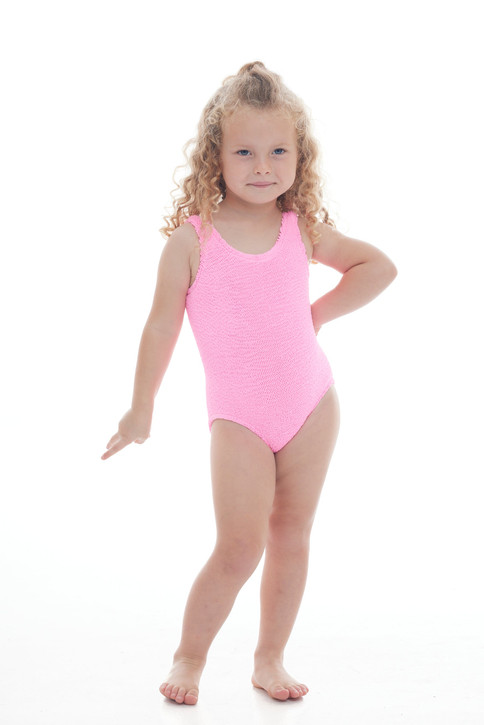 Love & Bikini Girl's Marbella One-Piece Swimsuit in strawberry Pink