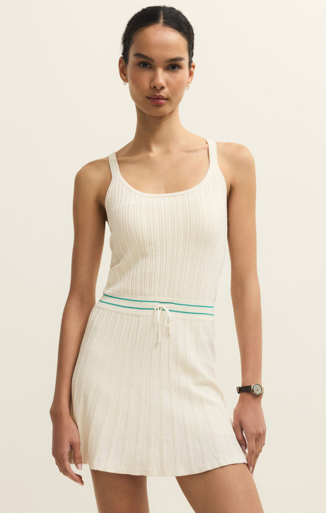 Z Supply Women's Set Serve Dress White full length