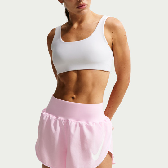 Nike Women's Tempo Flow Mid Rise Shorts in Pink Foam
