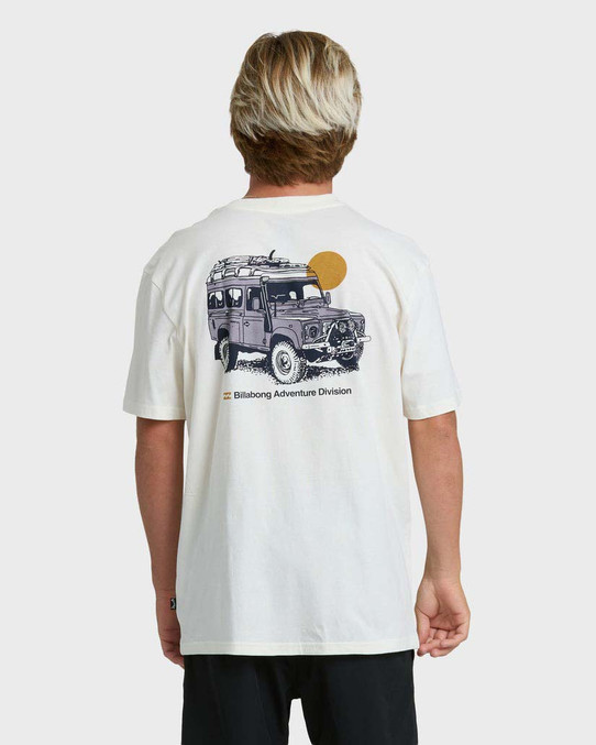 Billabong Men's Make Tracks Adiv Premium Short Sleeve T-Shirt Off White back detail