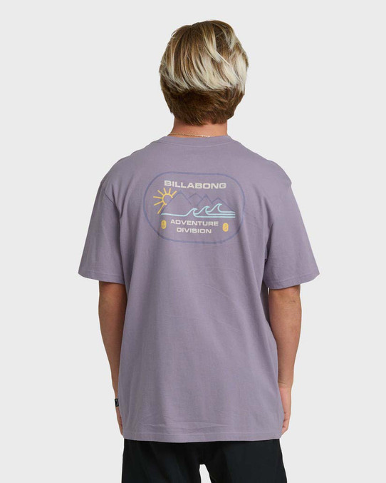 The Billabong Men's Andes Adiv Premium Short Sleeve T-Shirt in Purple Ash