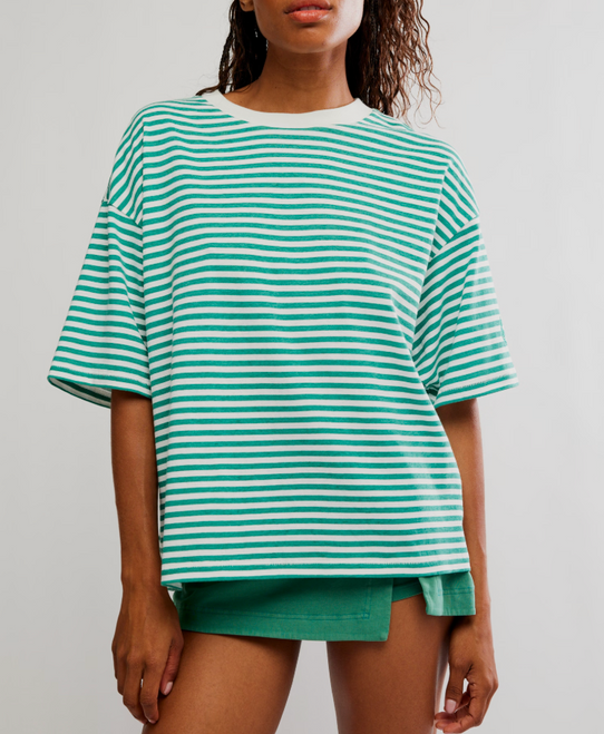 FP Movement Women's Tackle Stripe Tee in Court Stripe