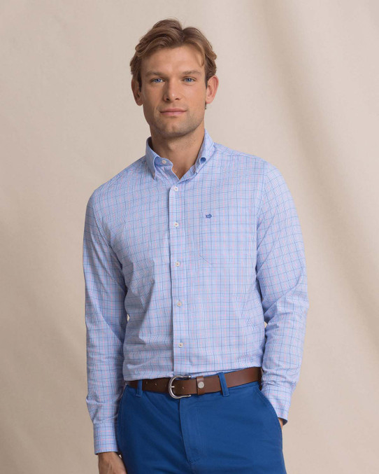 Southern Tide Men's Coastal Breeze Edisto Island Long Sleeve Shirt Ocean Channel cuff