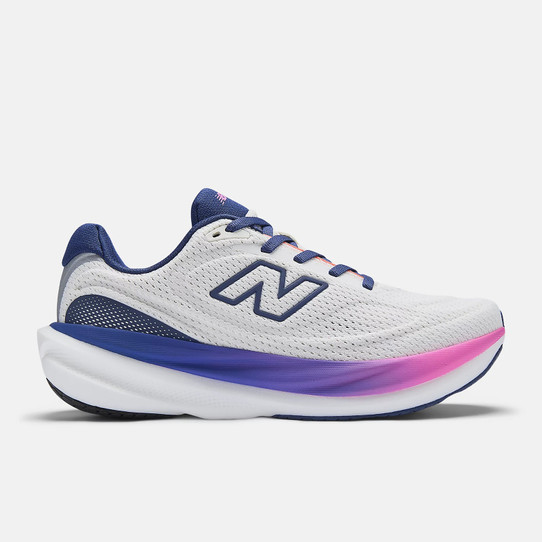 New Balance Women's 1080v15 Running Shoes Sea Salt and Blue Oyster side view