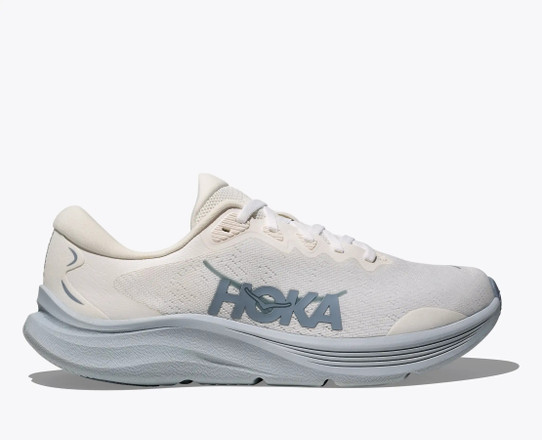 The Hoka Women's Solimar 2 Running Shoes in Frost and Mineral Blue