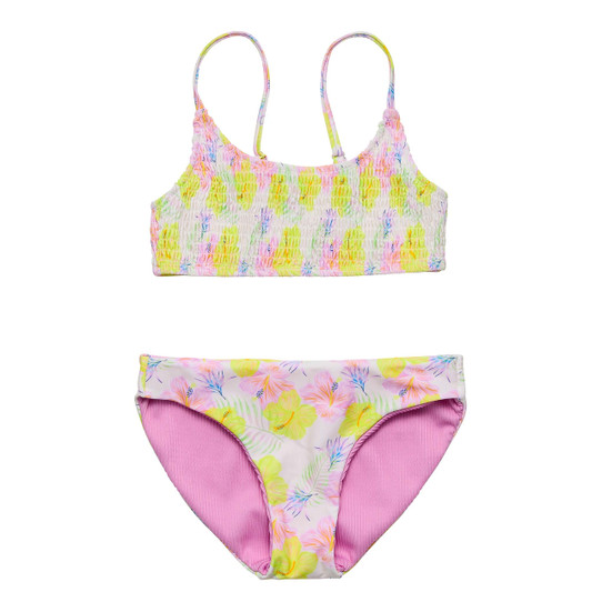 Snapper Rock Girls' Aloha Vacay Bikini tropical print detail