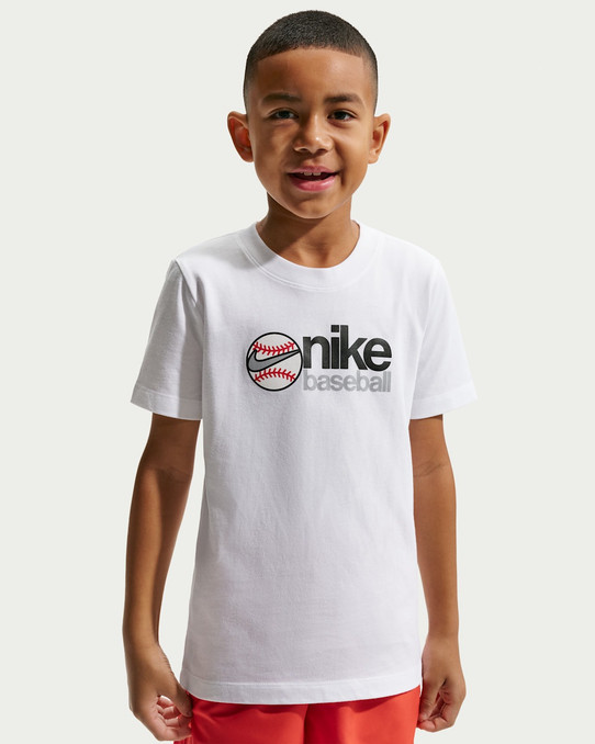 Nike Kids' Baseball Tee White overhead view