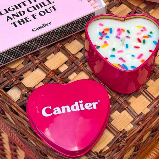 Candier Sprinkle Heart Travel Candle