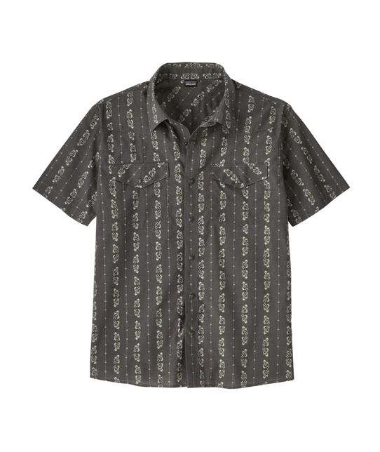 Patagonia Men's Go-To Western Short Sleeve Shirt Lowland Forge Grey back view