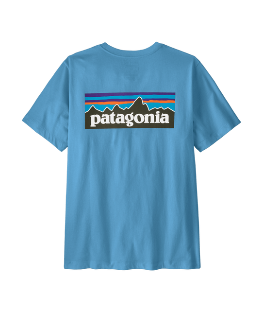 Patagonia Men's P-6 Logo Tee Shore Blue front view