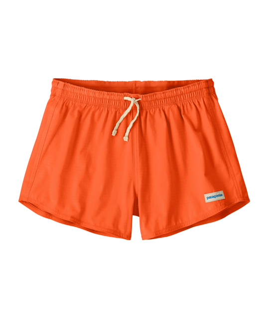 Patagonia Women's Home Waters 3 Inch Volley Shorts Coral Orange flat lay